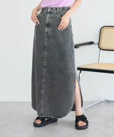 earth music&ecology サイドスリットデニムロングスカート