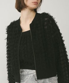 GRACE CONTINENTAL フリンジニットzipカーディガン