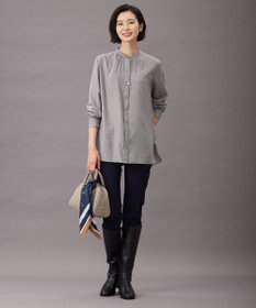 J.PRESS LADIES L 【洗える】Pe/Vis サイロチェック ブラウス