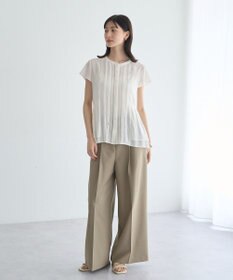 YECCA VECCA ペプラムシアーブラウス