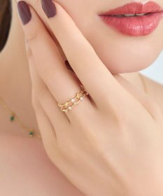 Phoebe ハーモニーカラーダブルラインリング