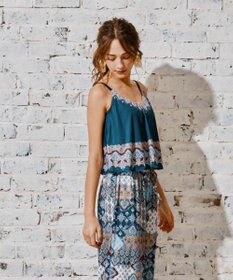 San-ai Resort（三愛水着楽園） ロングパンツセット水着　9M・11L　【Coral veil（コーラルヴェール）】