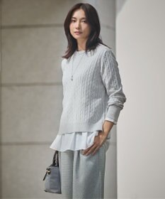 J.PRESS LADIES 【洗える】WOOL BLEND AIR クルーネック ニット