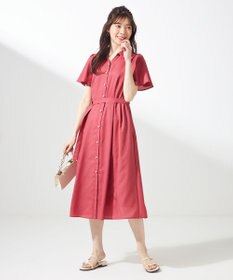 ANY SIS 【接触冷感・UVカット・速乾】スムージーポリエステル シャツワンピース