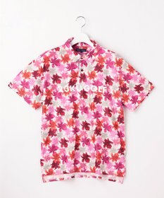 23区GOLF 【MEN】【UVカット】草花柄プリントポロシャツ
