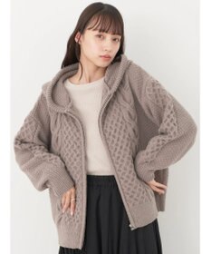 earth music&ecology ケーブルニットパーカー