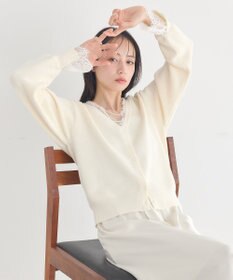 earth music&ecology レーストリムカーディガン