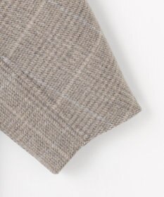 自由区 L 【17号サイズまで展開・カタログ掲載】ウールリバーチェック柄ノーカラー コート