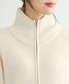 Green Parks ＺＩＰ付き畦ニットチュニック