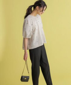 組曲 L 【WEB限定】ミニフラワーエンブロイダリー ブラウス