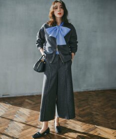 23区 ラメミックスツイード クロップド パンツ