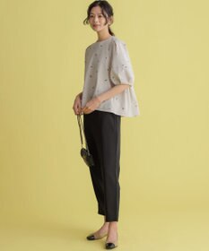 組曲 L 【WEB限定】ミニフラワーエンブロイダリー ブラウス