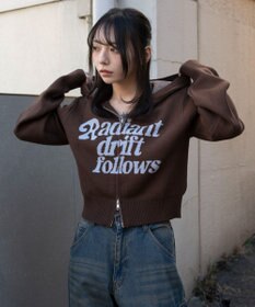 WEGO グラフィックジャガードニットZIPパーカー