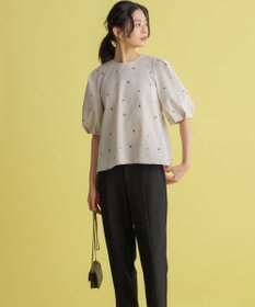 組曲 L 【WEB限定】ミニフラワーエンブロイダリー ブラウス