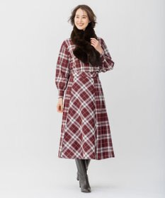 自由区 【洗える/セット可】オータムチェック フレアスカート