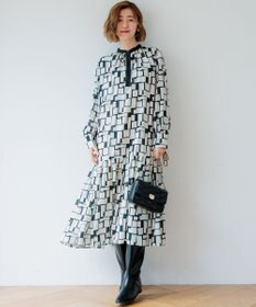 23区 S 【洗える】ARGENTI コラージュプリント ワンピース