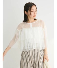 Green Parks ・ＳＵＧＡＲ　ＳＰＯＯＮ　チュールティアードブラウス