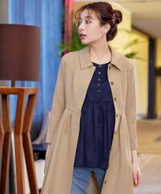 Tiaclasse L 【洗える】レーヨンツイルギャザーブラウス