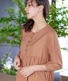 Tiaclasse L 【洗える】レーヨンツイルギャザーブラウス