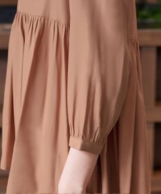 Tiaclasse L 【洗える】レーヨンツイルギャザーブラウス