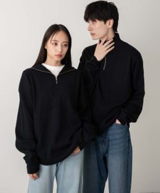 WEGO 【ユニセックス着用ITEM】ミラノリブハーフジッププルオーバー