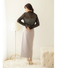 earth music&ecology ハイネックシアーフラワーインナー