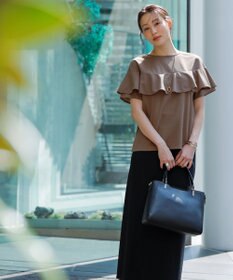 ANY SIS L 【前後着用・UVケア・洗える】2WAYジョーゼットジャージーフリル カットソー