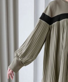 Tiaclasse 配色ラインプリーツプルオーバー