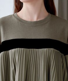 Tiaclasse 配色ラインプリーツプルオーバー