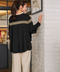 Tiaclasse 配色ラインプリーツプルオーバー