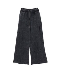 WEGO 【ウエストゴム】ヴィンテージウォッシュスウェットワイドパンツ