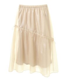 Green Parks シアーシャイニードロストティアードスカート