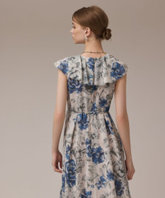 GRACE CONTINENTAL フラワープリントフリルワンピース
