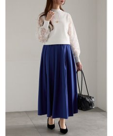 Te chichi フラッフィーツイルタックフレアスカート