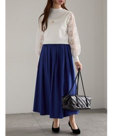 Te chichi フラッフィーツイルタックフレアスカート