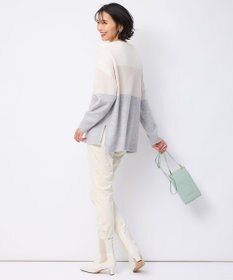 23区 【洗える】ウールカシミヤ カラーブロック ニット