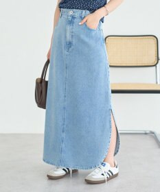 earth music&ecology サイドスリットデニムロングスカート