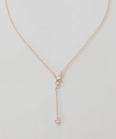 Phoebe 【金属アレルギー対応】ラディアンスビジューYラインネックレス　シャンパンゴールド