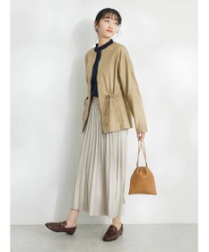 CRAFT STANDARD BOUTIQUE コットンギャバジンノーカラーＺＩＰブルゾン