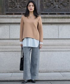 ICB ライトスラブツイード ワイドパンツ