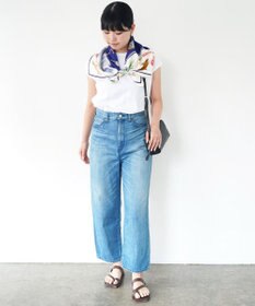 caqu FS linen ankle boy`s アンクル丈 ゆったりボーイフィットリネンデニム