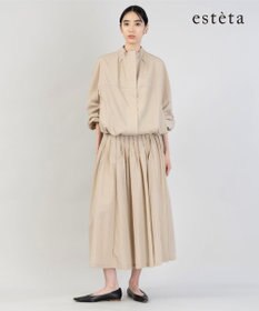 23区 【エステータ】エンシュクライト ピンタック フレアスカート