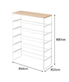 tower 天板付きシューズラック タワー 6段 ホワイト