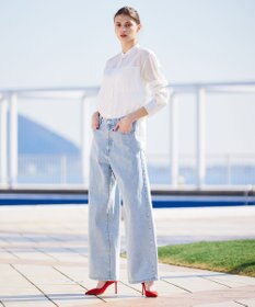 BEIGE， GENTIAN / スタンドカラーシャツ