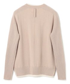 BEIGE， 【洗える】POMPE / ウールカシミヤ配色リブクルーネック