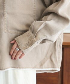 Green Parks 裾フリンジウ゛ィンテージ風シャツ