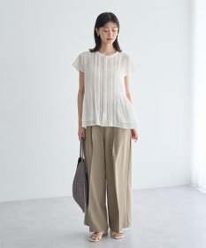 YECCA VECCA ペプラムシアーブラウス