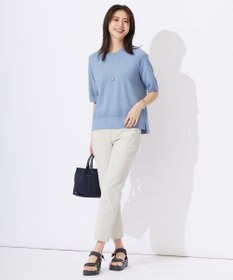 J.PRESS LADIES L 【洗える】レーヨンエリートストレッチ 編み柄 ニット