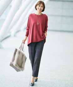 自由区 L 【WEB限定カラーあり】レーヨンストレッチ ニットT