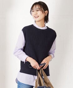 J.PRESS LADIES L 【洗える】 リネンコットン ニットベスト